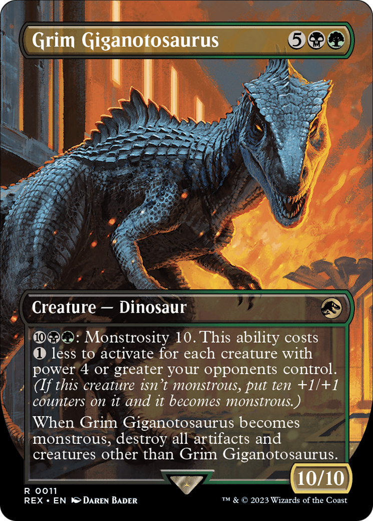 Grim Giganotosaurus (REX-011) (Borderless) (Foil)