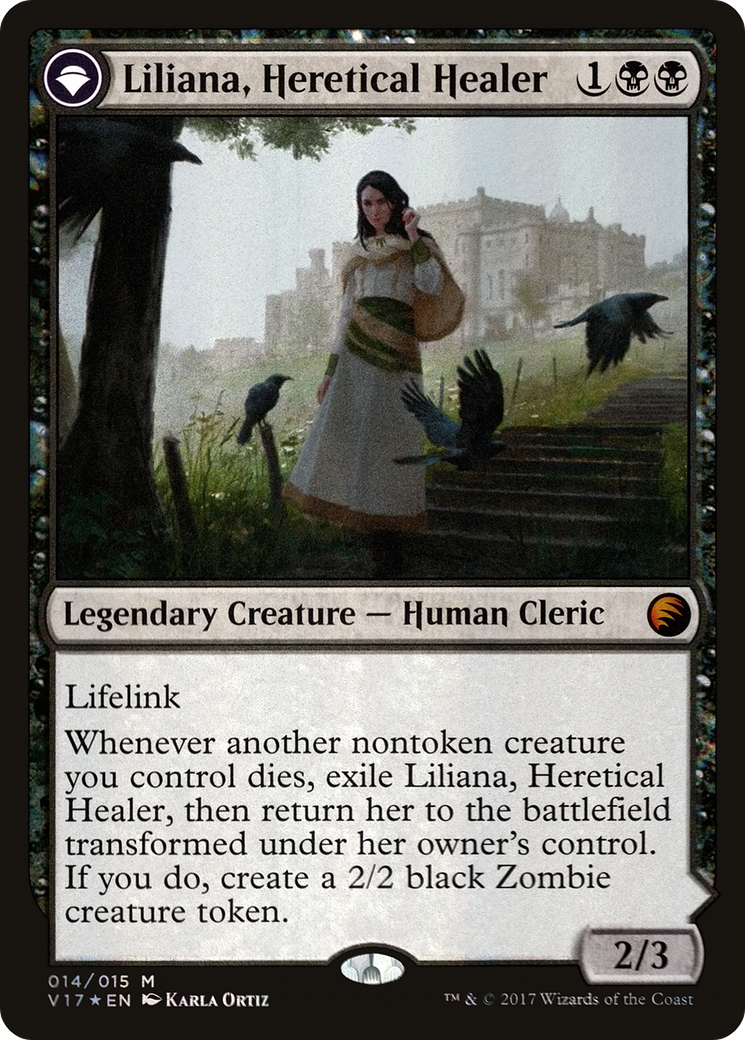 Liliana, Heretical Healer // Liliana, Defiant Necromancer (V17-014) (Foil)
