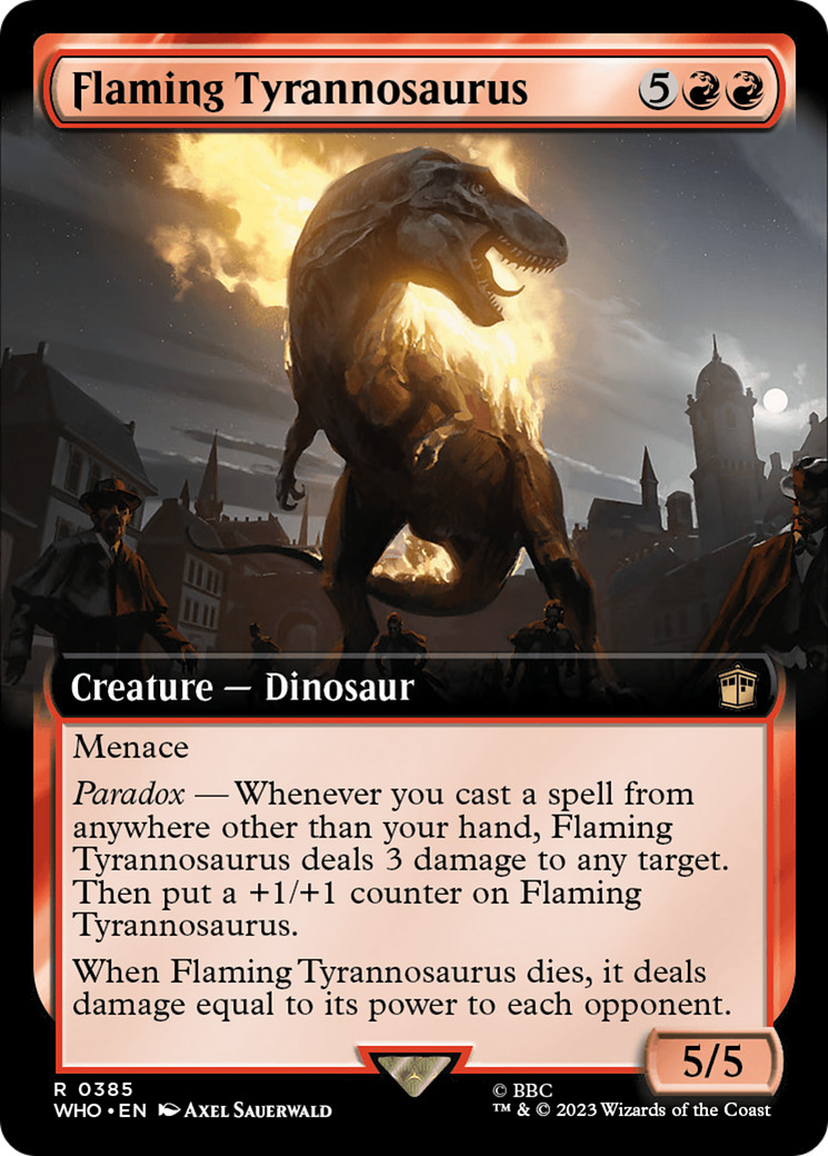 Flaming Tyrannosaurus (WHO-385) (Extended Art) (Foil)