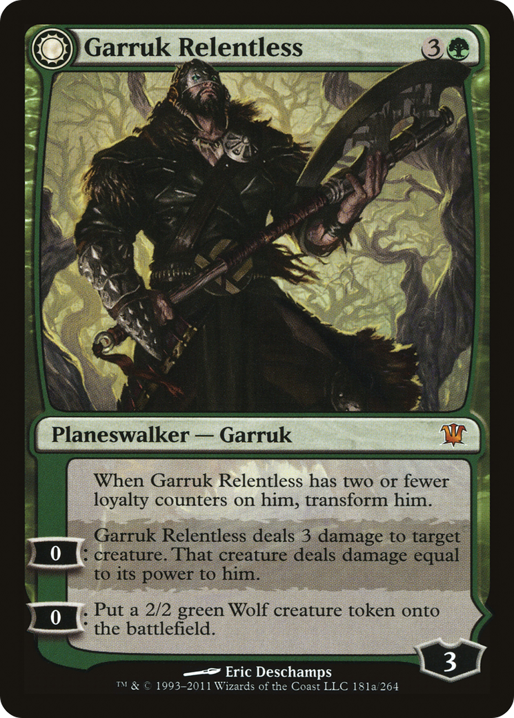 Garruk Relentless // Garruk, the Veil-Cursed (ISD-181) (Foil)