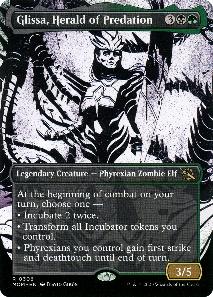Glissa, Herald of Predation (MOM-308) (Showcase) (Borderless) (Foil)