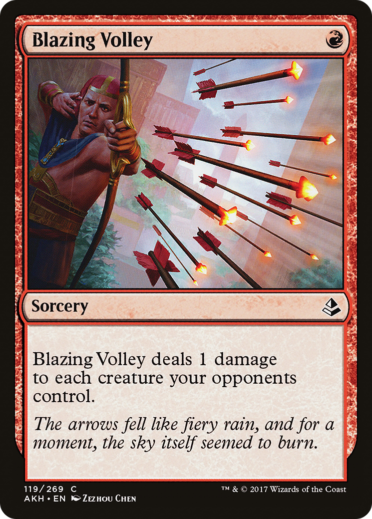 Blazing Volley (AKH-119) (Foil)