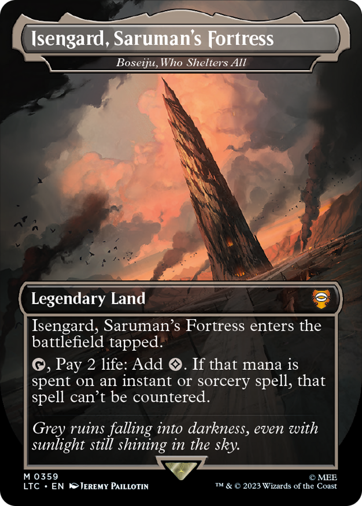 Isengard, Saruman's Fortress / Boseiju, Who Shelters All (LTC-359) (Borderless) (Foil)