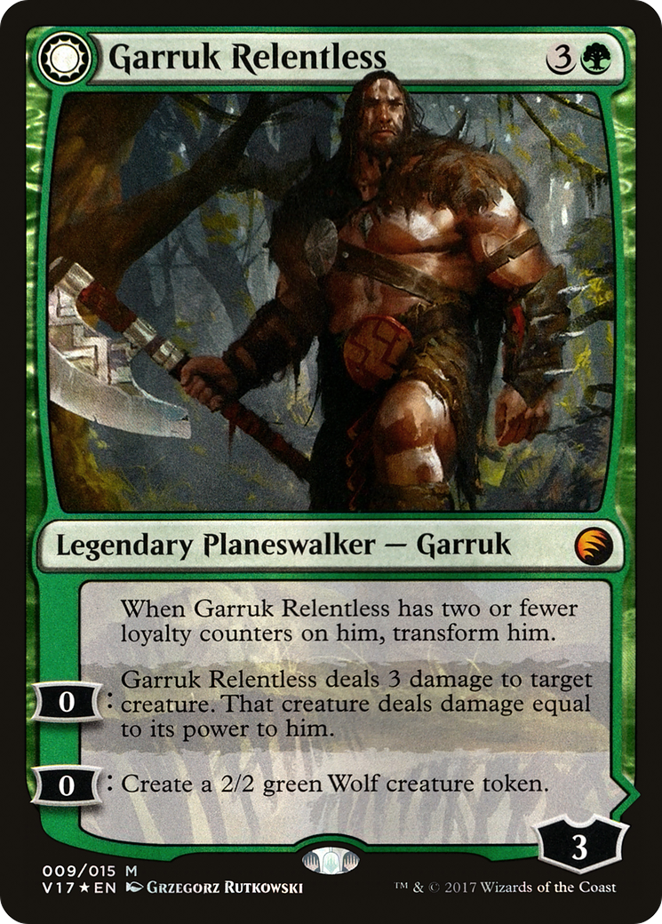 Garruk Relentless // Garruk, the Veil-Cursed (V17-009) (Foil)