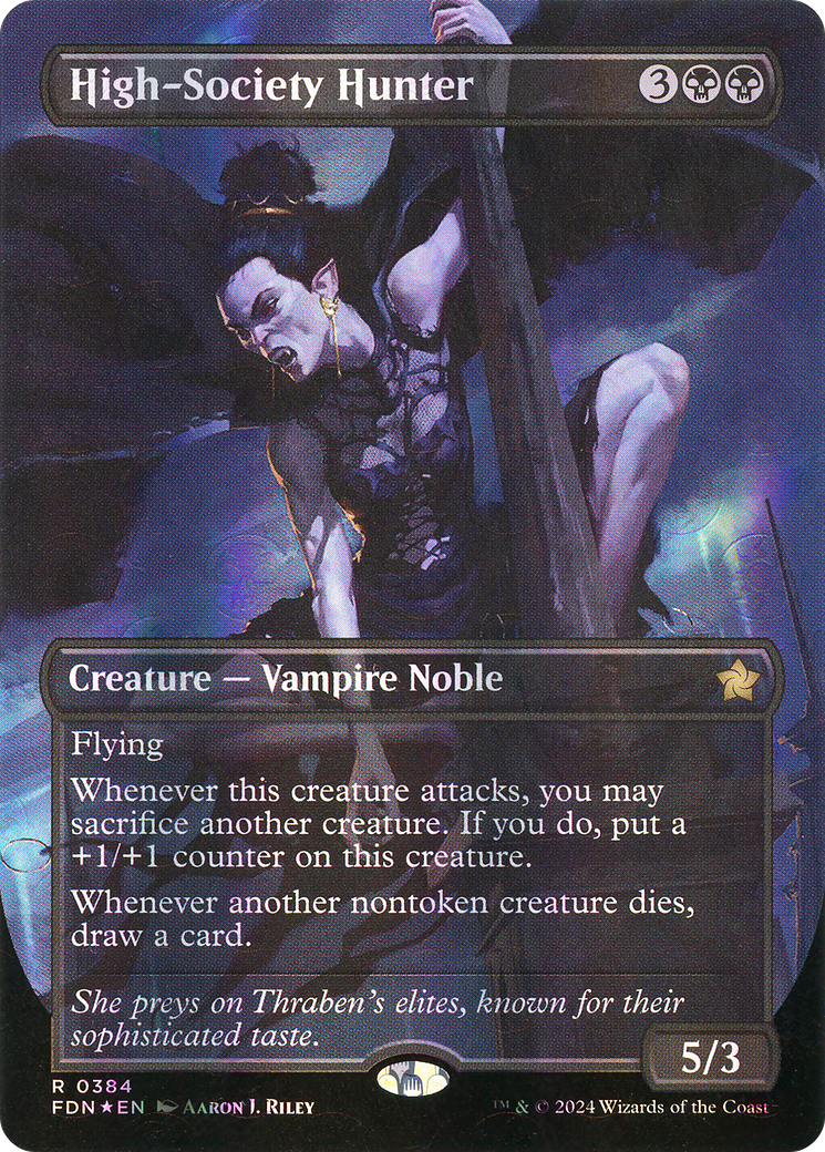 High-Society Hunter (FDN-384) (Borderless) (Mana Foil)