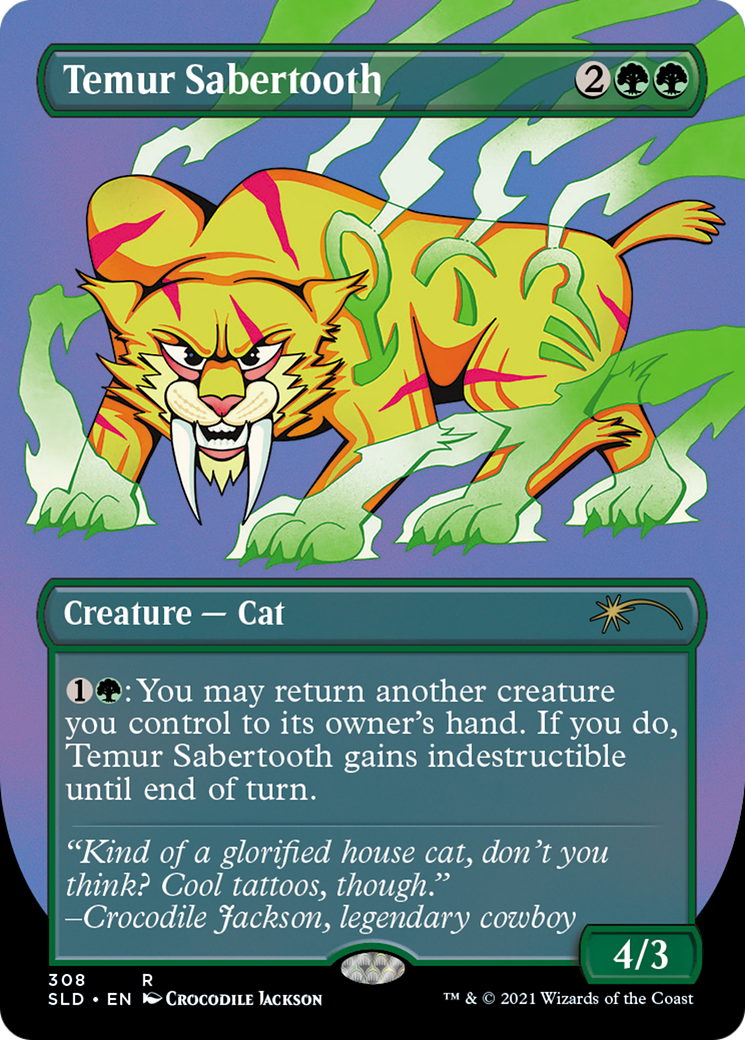 Temur Sabertooth (SLD-308) (Borderless) (Etched Foil)