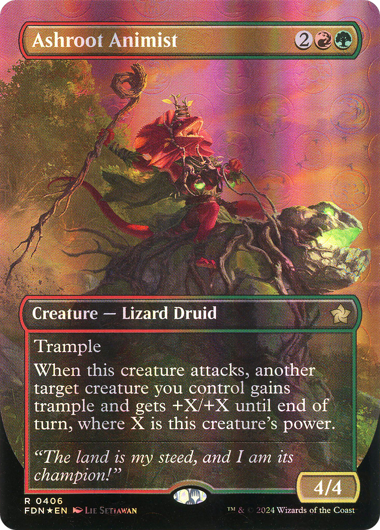 Ashroot Animist (FDN-406) (Borderless) (Mana Foil)