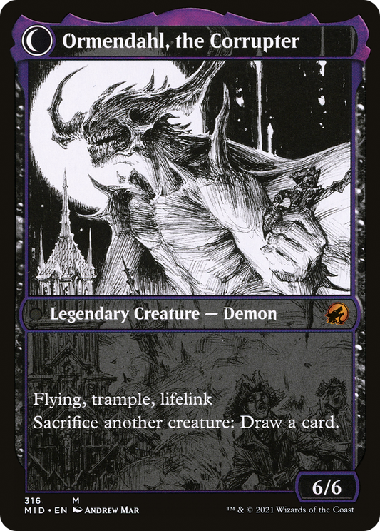 Jerren, Corrupted Bishop // Ormendahl, the Corrupter (MID-316) (Showcase)