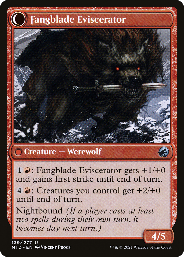 Fangblade Brigand // Fangblade Eviscerator (MID-139) (Foil)