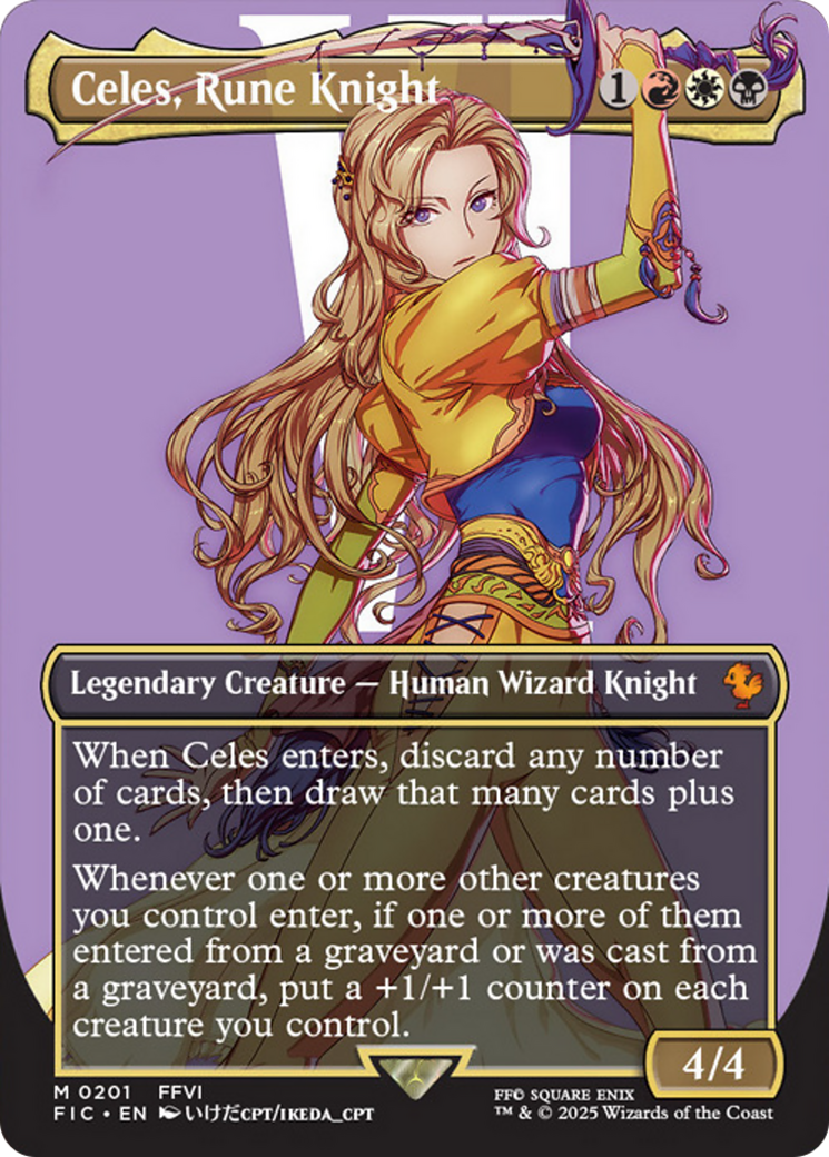 Celes, Rune Knight (FIC-201) (Borderless) (Foil)