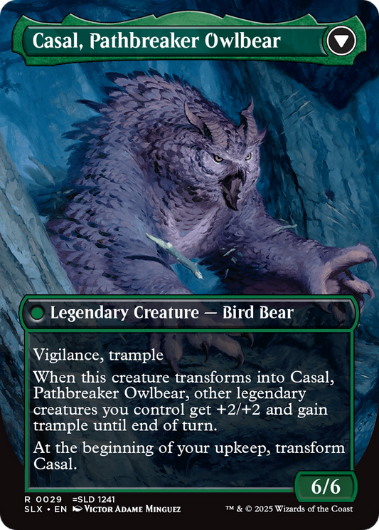 Casal, Lurkwood Pathfinder // Casal, Pathbreaker Owlbear (SLX-029) (Borderless)