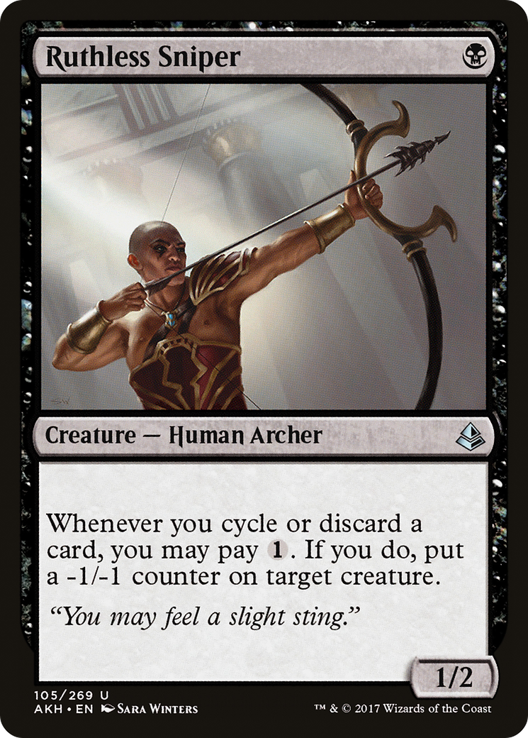 Ruthless Sniper (AKH-105) (Foil)