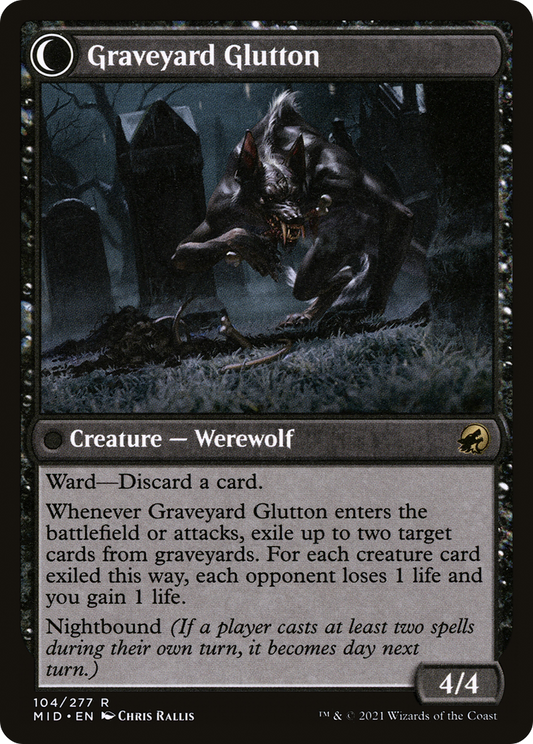 Graveyard Trespasser // Graveyard Glutton (MID-104) (Foil)