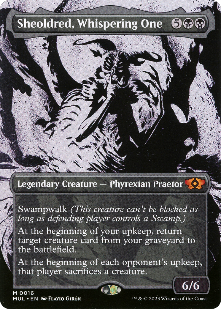 Sheoldred, Whispering One (MUL-016) (Showcase) (Borderless) (Foil)
