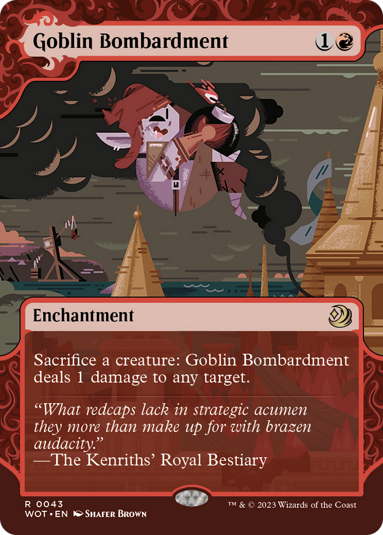 Goblin Bombardment (WOT-043) (Showcase) (Borderless) (Foil)