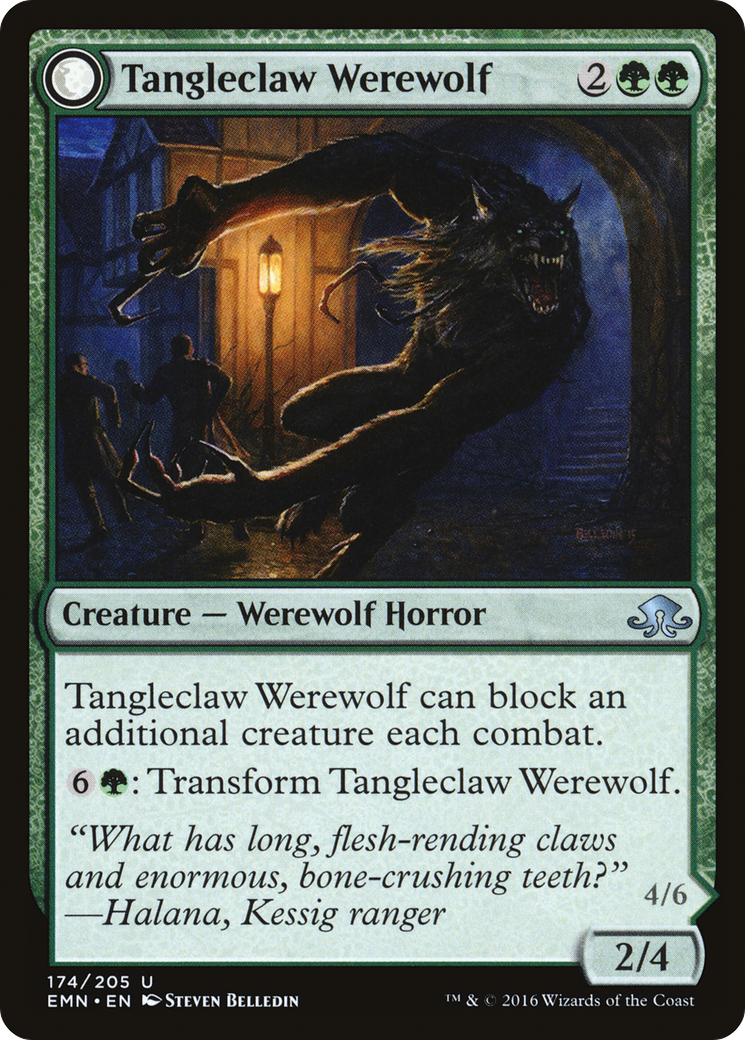 Tangleclaw Werewolf // Fibrous Entangler (EMN-174)