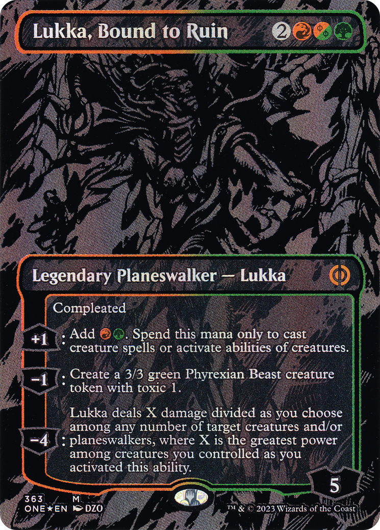Lukka, Bound to Ruin (ONE-363) (Borderless) (Raised Foil)