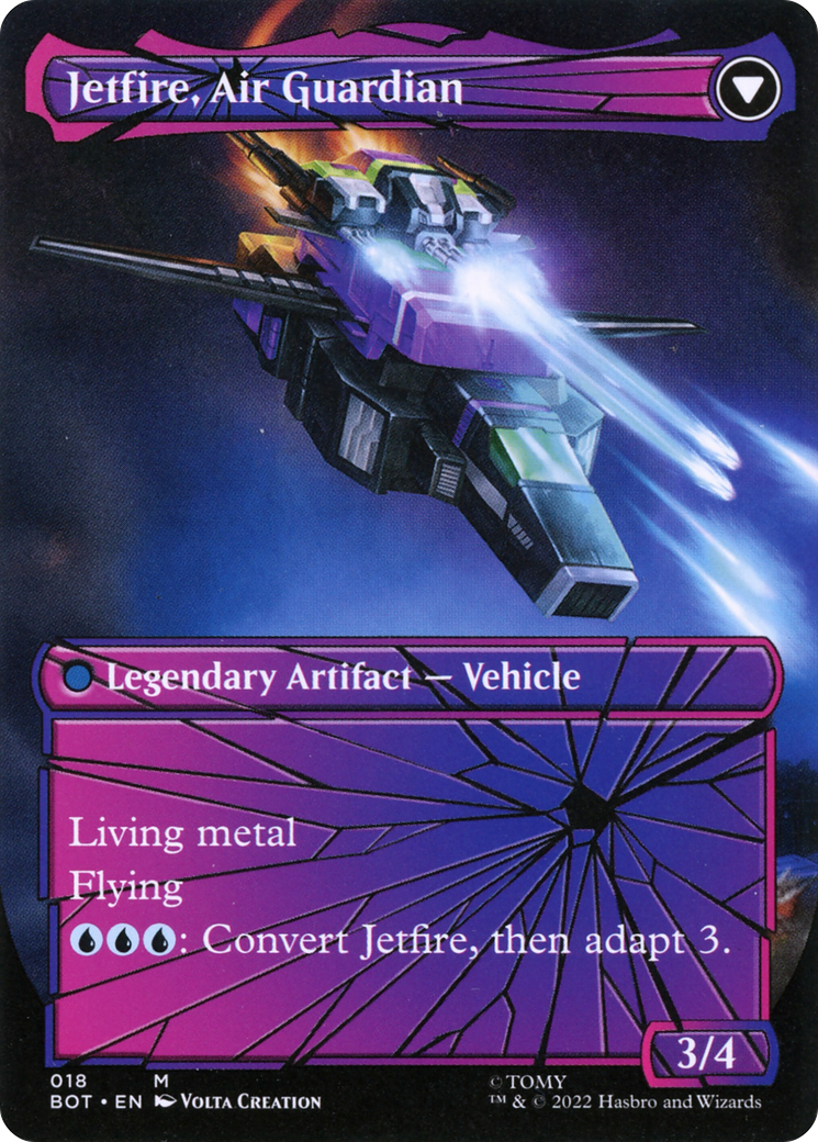 Jetfire, Ingenious Scientist // Jetfire, Air Guardian (BOT-018) (Shattered Glass) (Borderless) (Foil)