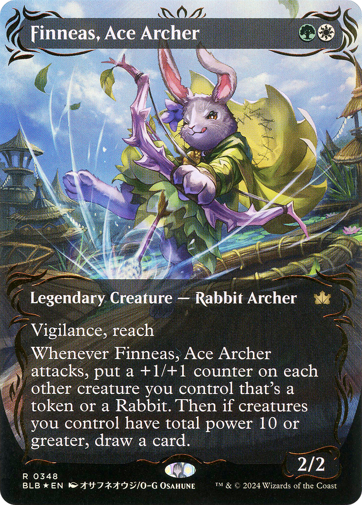 Finneas, Ace Archer (BLB-348) (Showcase) (Borderless) (Raised Foil)