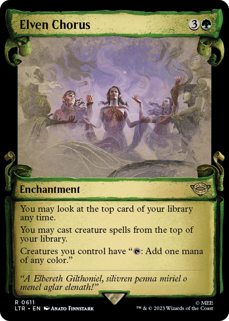 Elven Chorus (LTR-611) (Showcase) (Scroll) (Foil)