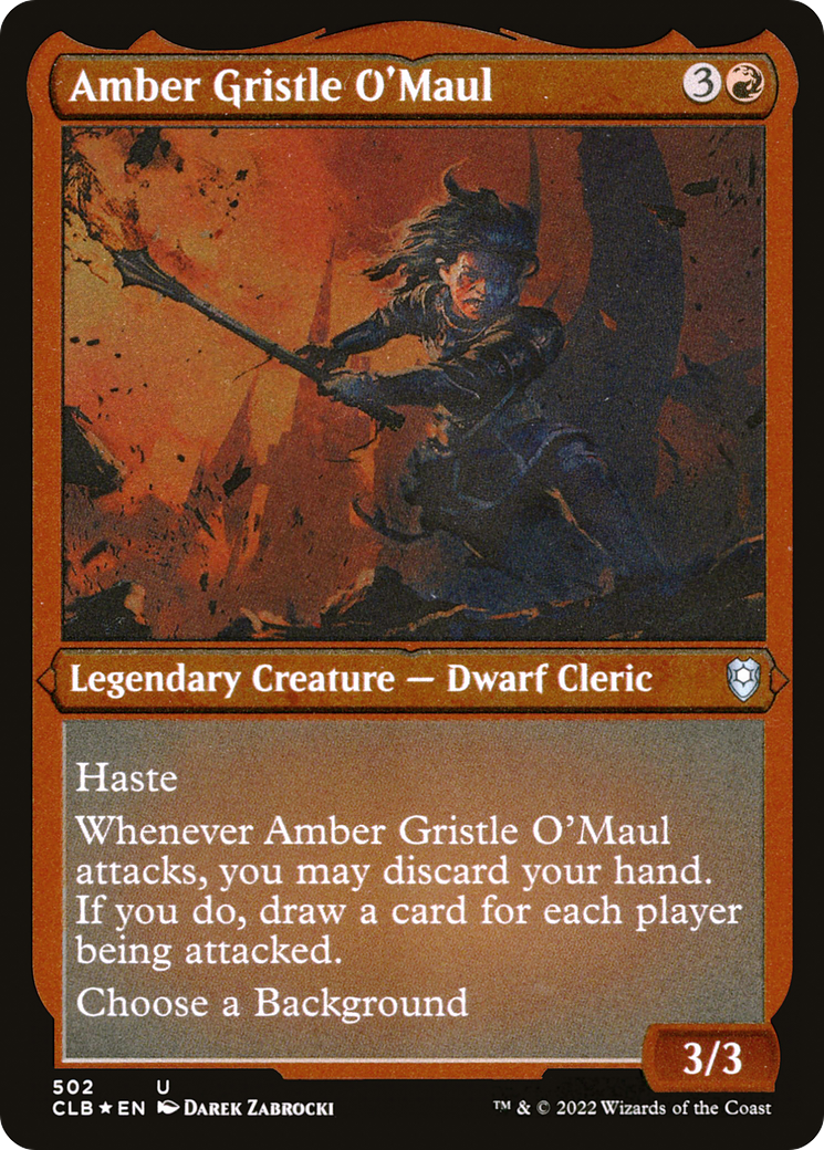 Amber Gristle O'Maul (CLB-502) (Etched Foil)