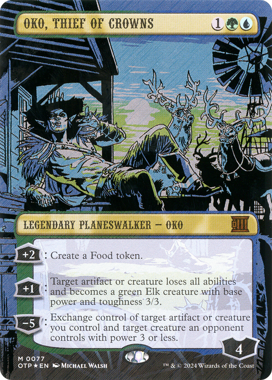 Oko, Thief of Crowns (OTP-077) (Borderless) (Textured Foil)