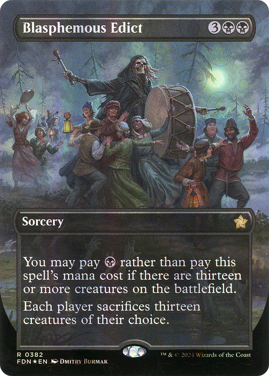 Blasphemous Edict (FDN-382) (Borderless) (Mana Foil)