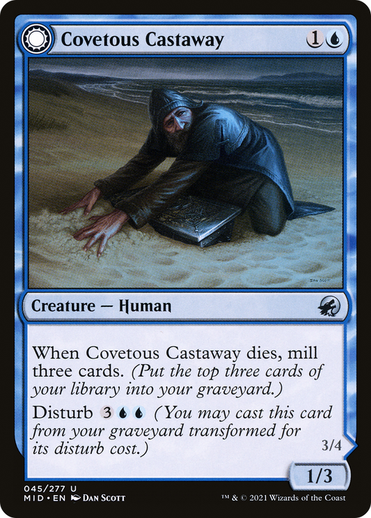 Covetous Castaway // Ghostly Castigator (MID-045) (Foil)