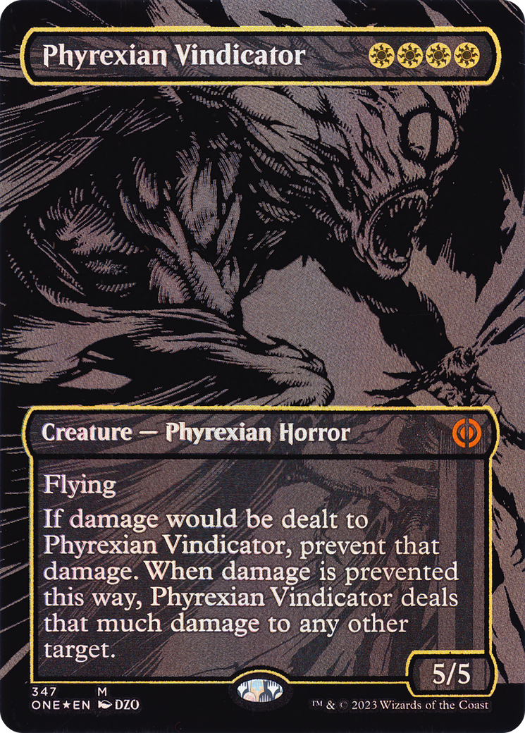 Phyrexian Vindicator (ONE-347) (Borderless) (Raised Foil)