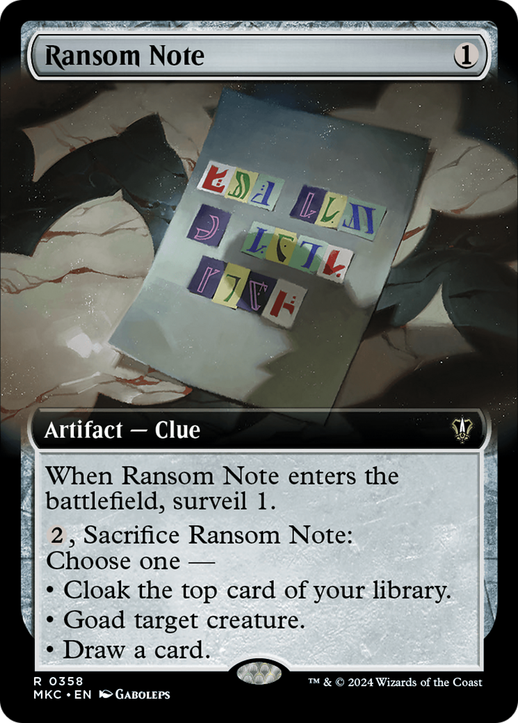 Ransom Note (MKC-358) (Extended Art)