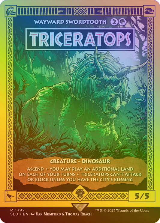 Triceratops / Wayward Swordtooth (SLD-1392★) (Borderless) (Foil)