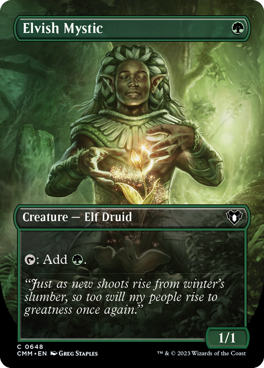 Elvish Mystic (CMM-648) (Borderless) (Foil)