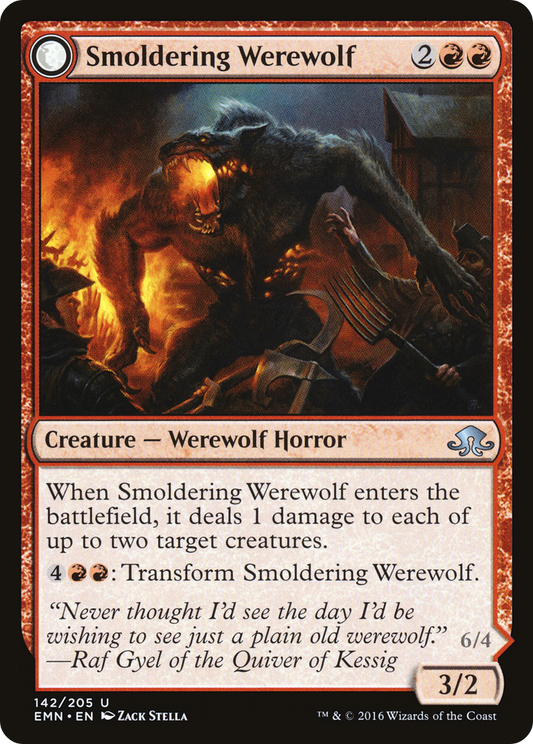 Smoldering Werewolf // Erupting Dreadwolf (EMN-142) (Foil)