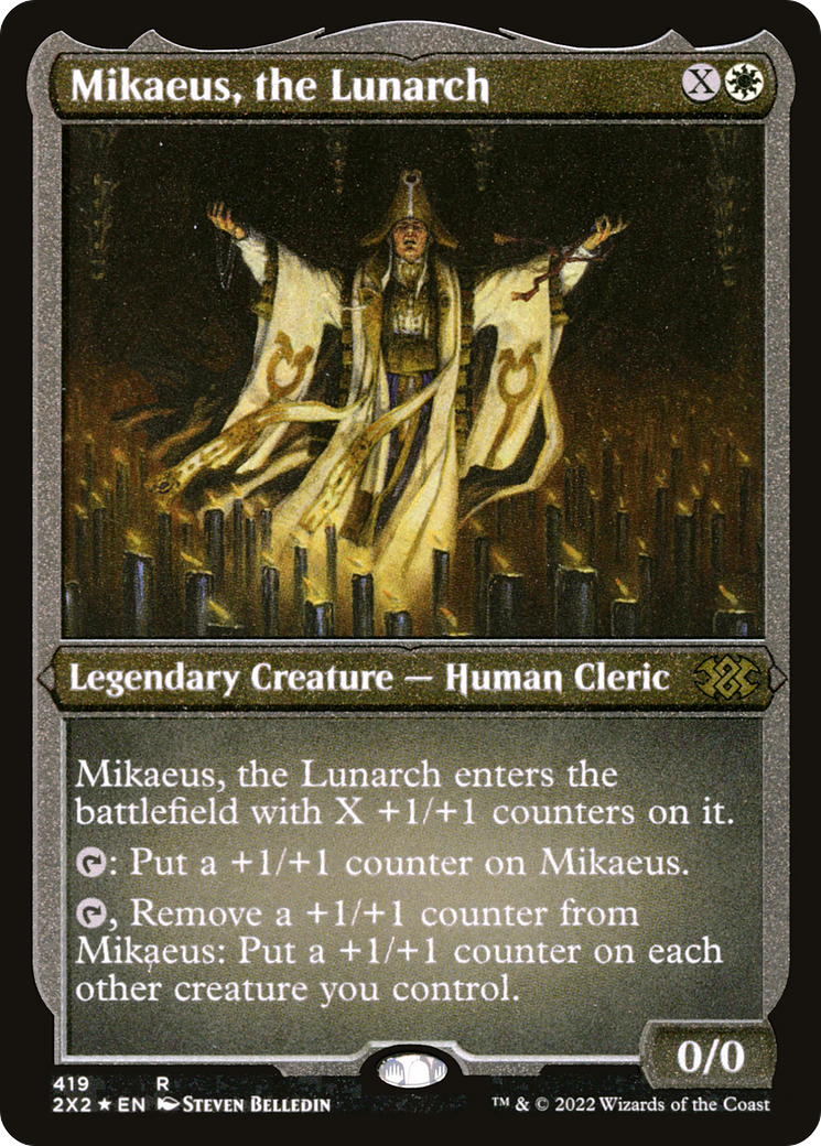Mikaeus, the Lunarch (2X2-419) (Etched Foil)