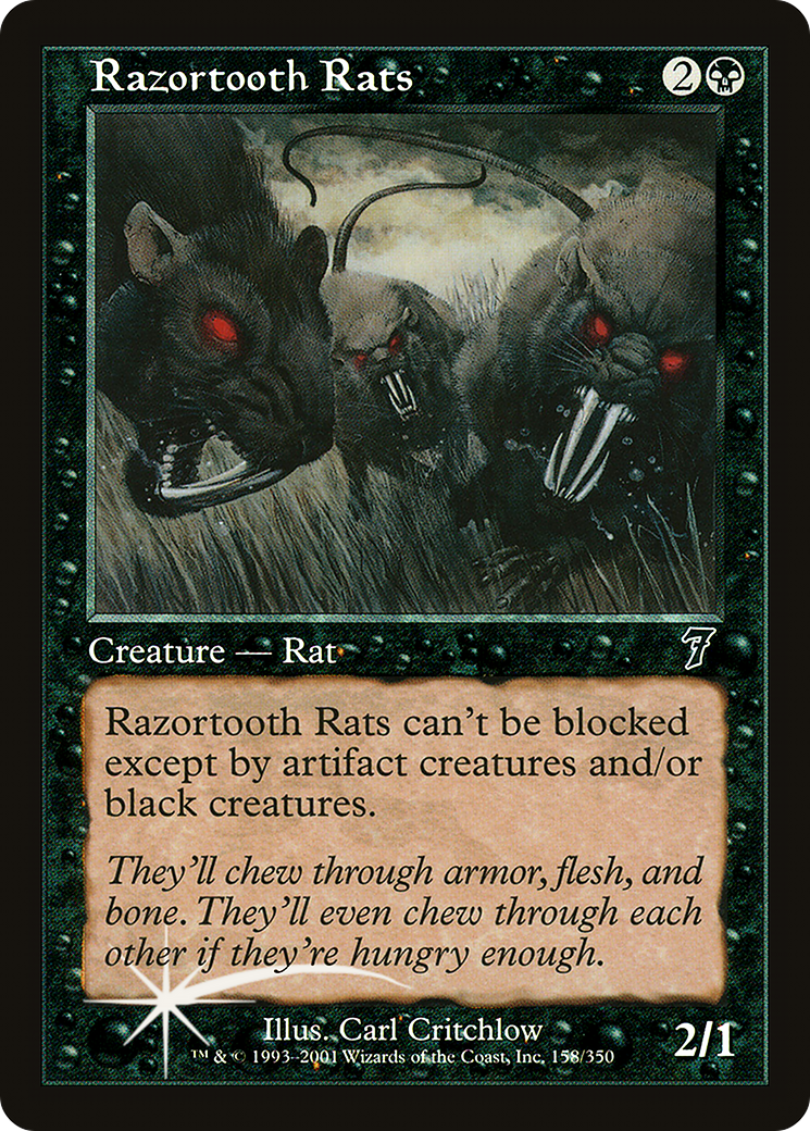 Razortooth Rats (7ED-158★) (Foil)