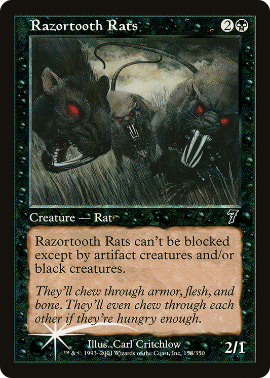 Razortooth Rats (7ED-158★) (Foil)