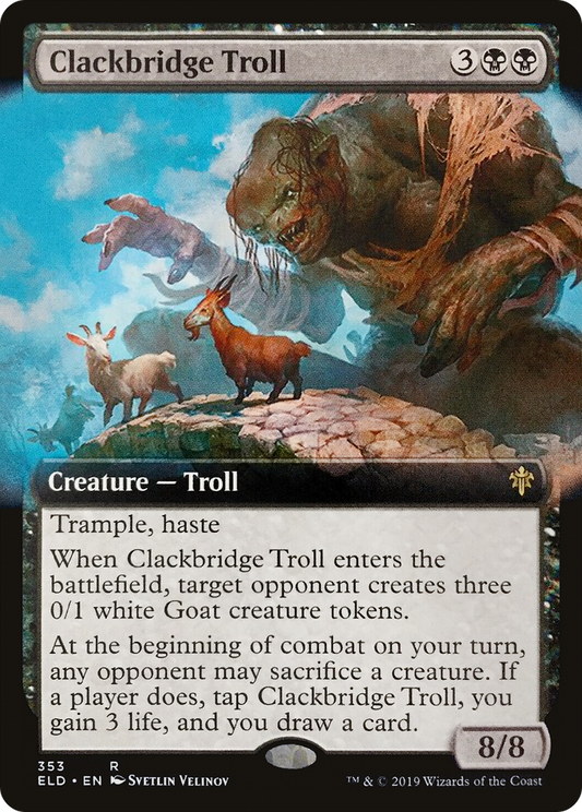 Clackbridge Troll (ELD-353) (Extended Art) (Foil)