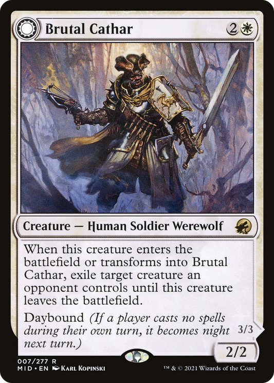 Brutal Cathar // Moonrage Brute (MID-007) (Foil)