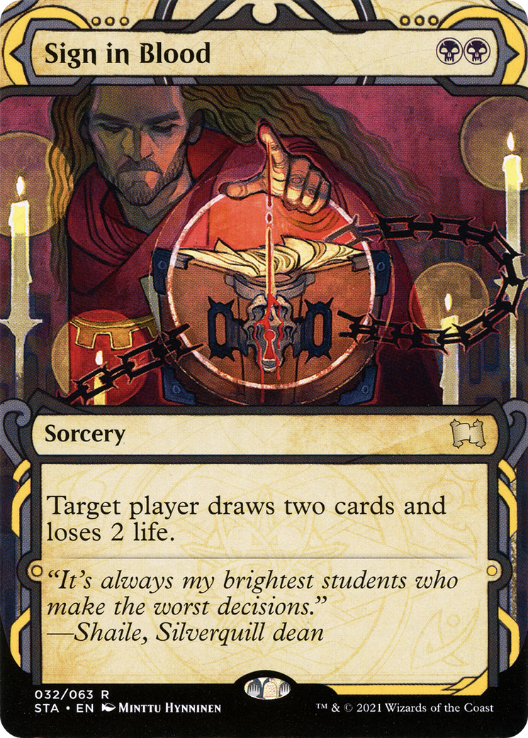 Sign in Blood (STA-032) (Showcase) (Borderless) (Foil)