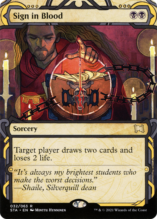 Sign in Blood (STA-032) (Showcase) (Borderless) (Foil)