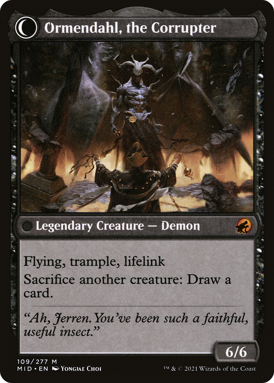 Jerren, Corrupted Bishop // Ormendahl, the Corrupter (MID-109) (Foil)