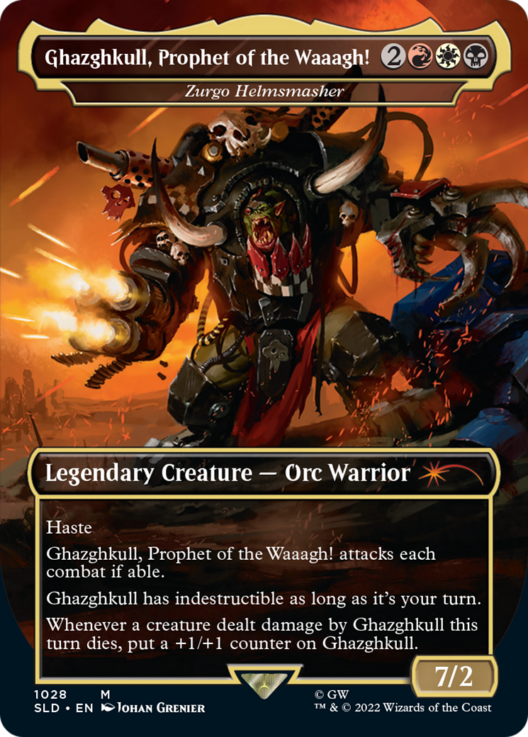 Ghazghkull, Prophet of the Waaagh! / Zurgo Helmsmasher (SLD-1028) (Borderless) (Foil)