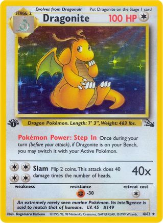 Dragonite (4) (FO-004) (1st Edition Holofoil)