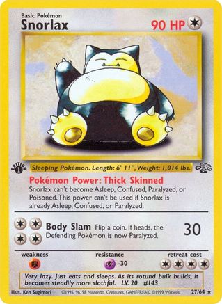 Snorlax (27) (JU-027) (1st Edition)