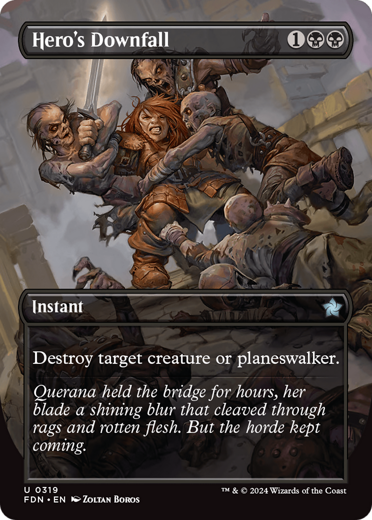 Hero's Downfall (FDN-319) (Borderless) (Foil)