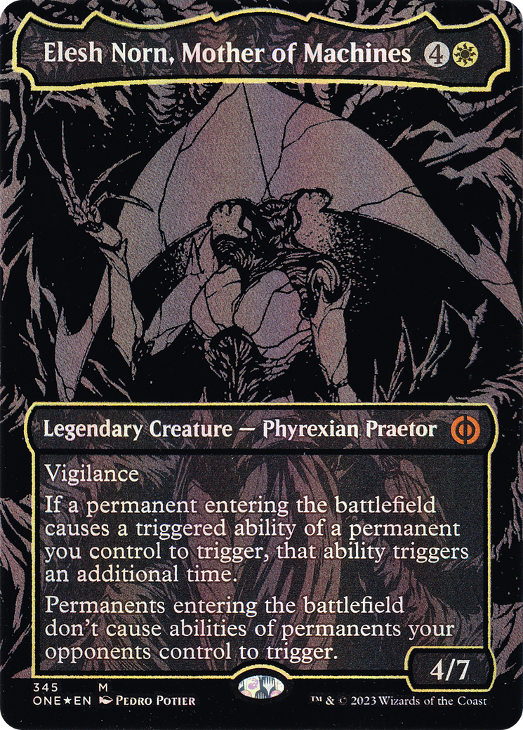 Elesh Norn, Mother of Machines (ONE-345) (Borderless) (Raised Foil)