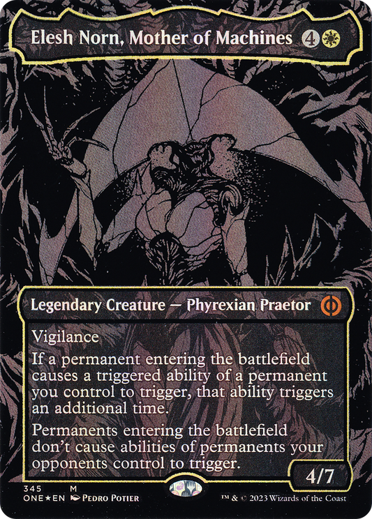 Elesh Norn, Mother of Machines (ONE-345) (Borderless) (Raised Foil)