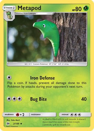 Metapod (SUM-002) (Reverse Holofoil)