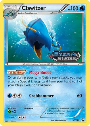 Clawitzer (XY Steam Siege Prerelease) (PR-) (Holofoil)