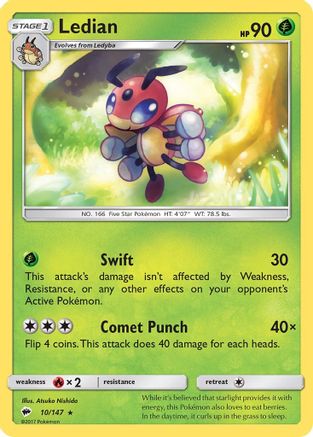 Ledian (BUS-010) (Reverse Holofoil)